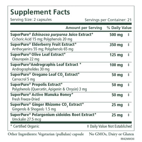 supplement facts chart Rapid Rescue